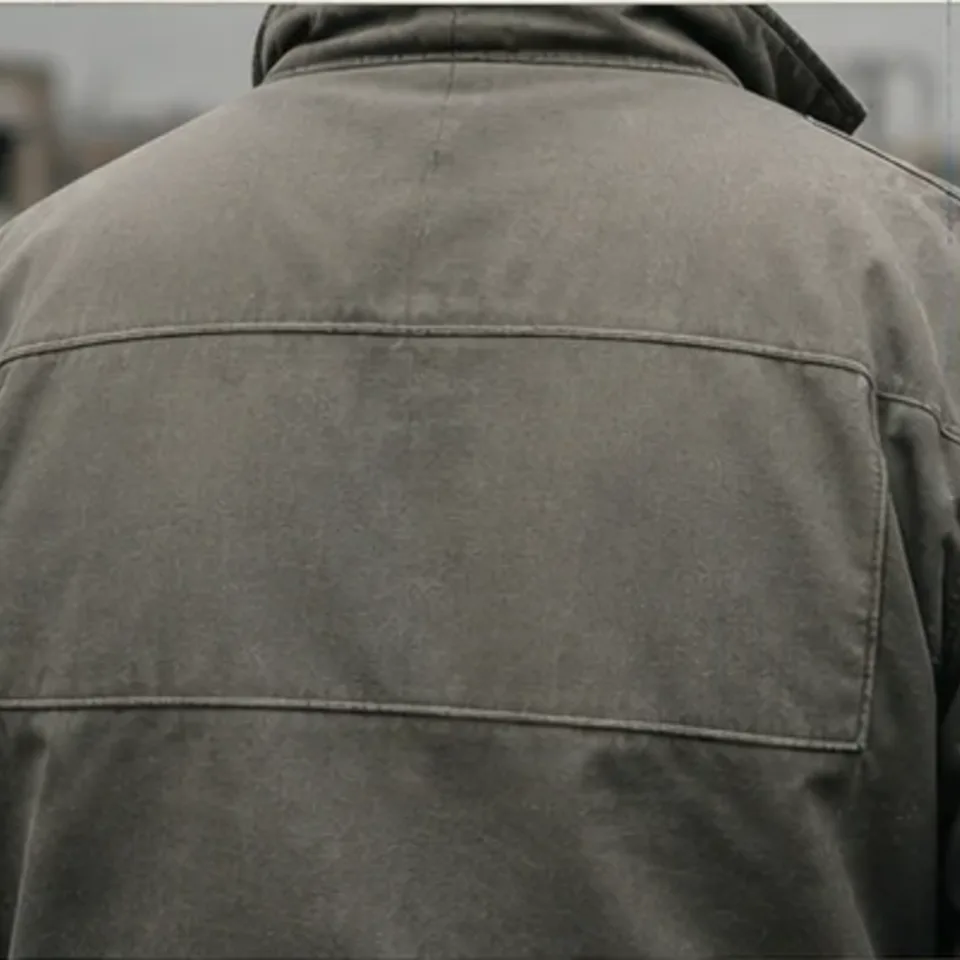 Editorial study of a blank jacket back patch prepared for sponsorship